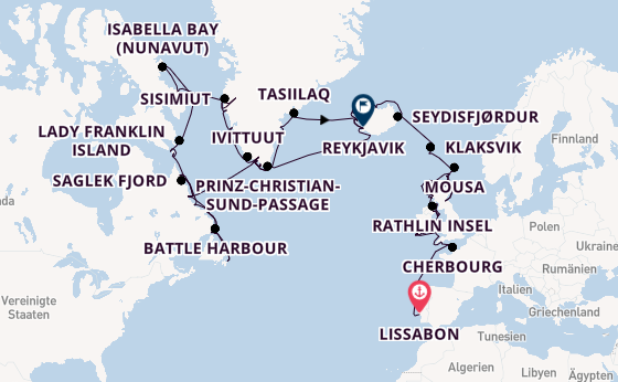 Transatlantik ab Lissabon, Portugal auf der Seabourn Venture