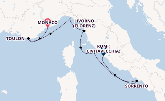 Westliches Mittelmeer ab Monte-Carlo, Monaco auf der Silver Ray