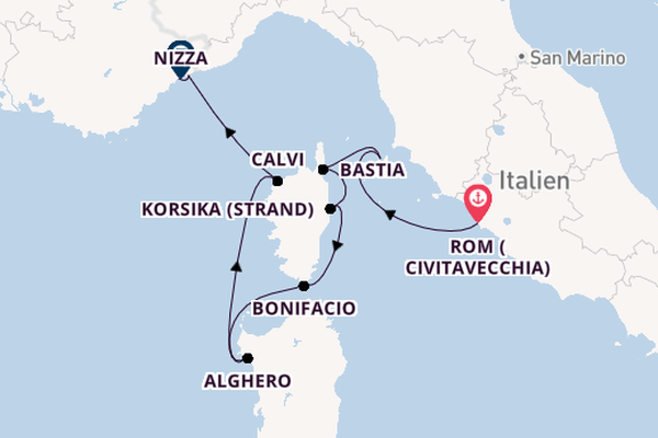 Westliches Mittelmeer ab Rom (Civitavecchia), Italien auf der Royal Clipper