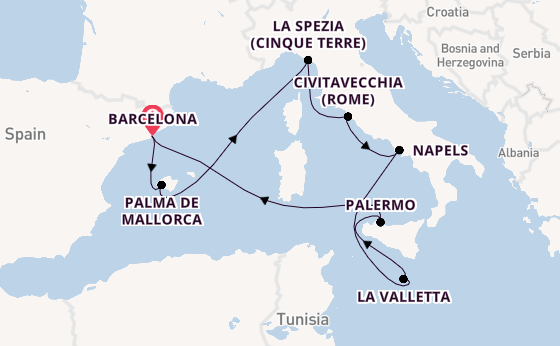 Westelijke Middellandse Zee vanaf Barcelona, Spanje met de Celebrity Equinox