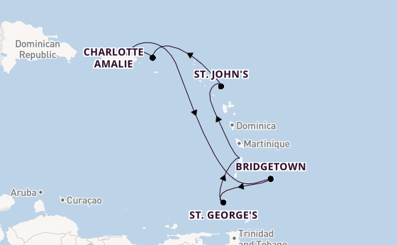 Caribbean from San Juan, Puerto Rico with the Vision of the Seas