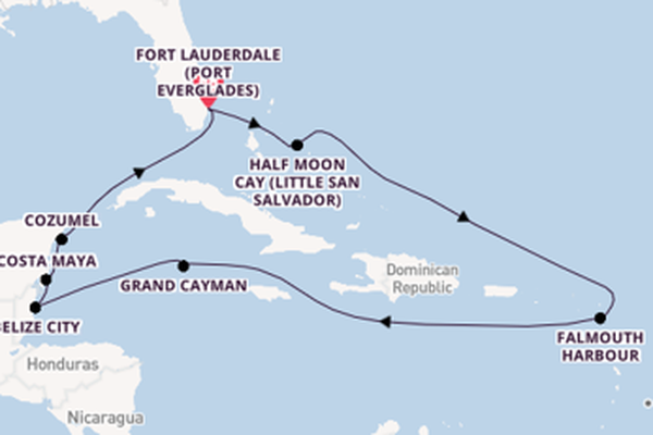 Western Caribbean from Fort Lauderdale (Port Everglades), Florida with the Koningsdam