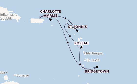 Karibik ab San Juan, Puerto Rico auf der Vision of the Seas