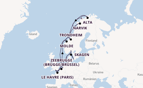 Norwegen ab Southampton, Großbritannien auf der Majestic Princess