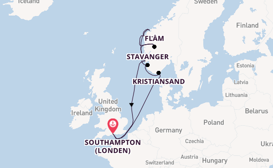 Noorwegen vanaf Southampton (Londen), Engeland met de Celebrity Apex