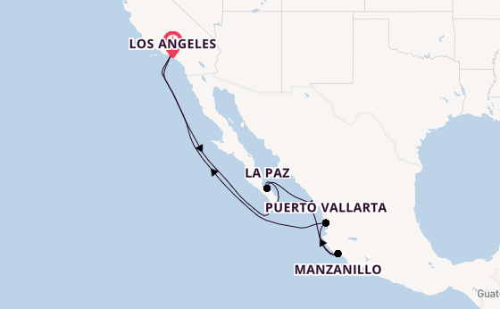 Mexican Riviera from Los Angeles, California, USA with the Seven Seas Grandeur