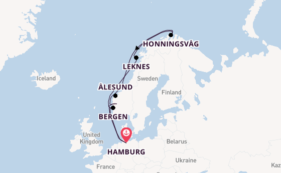 Noorwegen vanaf Hamburg, Duitsland met de Costa Favolosa