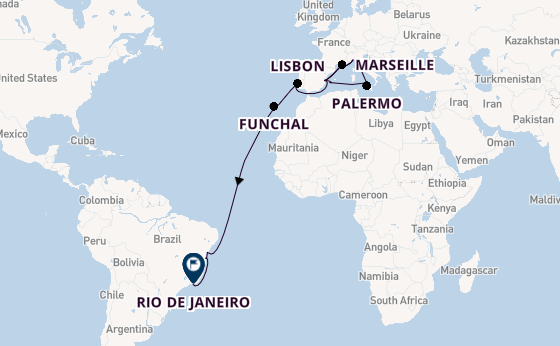 Transatlantic from Rome (Civitavecchia), Italy with the MSC Musica