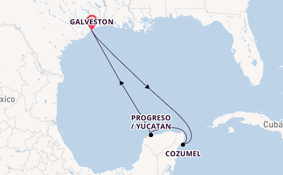 Western Caribbean from Galveston, Texas, USA with the Carnival Sunshine