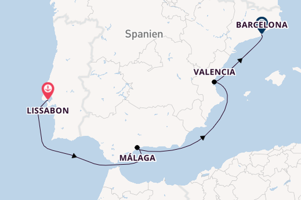 Westliches Mittelmeer ab Lissabon, Portugal auf der EXPLORA II