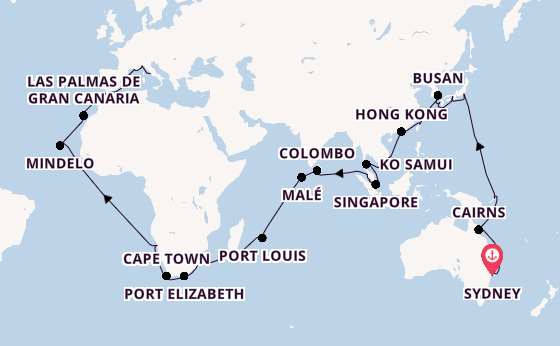 Southeast Asia from Sydney, Australia with the Costa Deliziosa