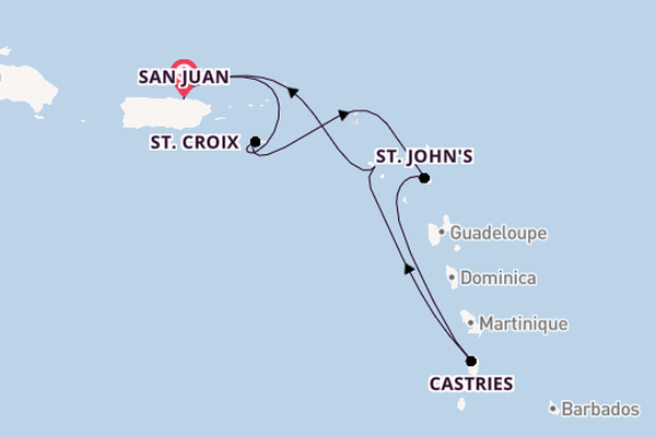 Caribbean vanaf San Juan, Puerto Rico met de Jewel of the Seas®