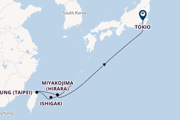 Japan vanaf Naha (Okinawa), Japan met de MSC Bellissima