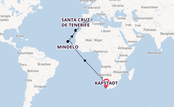 Südliches Afrika ab Kapstadt, Südafrika auf der Mein Schiff 5