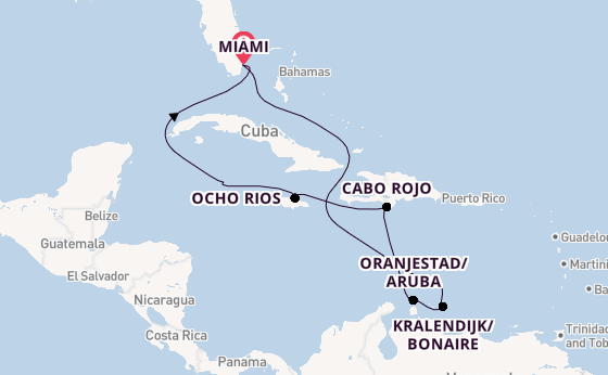 Caribbean from Miami, Florida, USA with the MSC Poesia