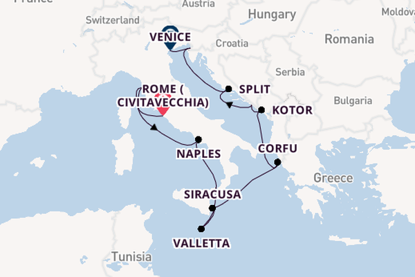 Mediterranean Sea from Rome (Civitavecchia), Italy with the Norwegian Dawn