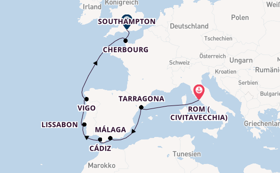 Westliches Mittelmeer ab Civitavecchia (Rom), Italien auf der MSC Meraviglia