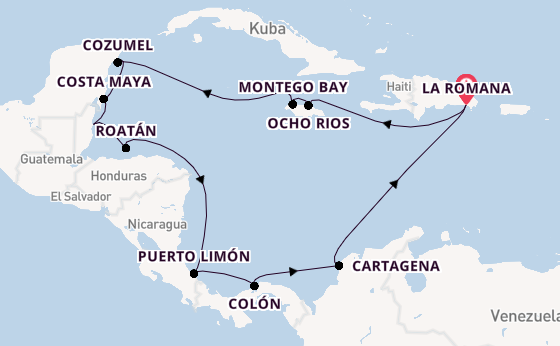 Karibik ab La Romana, Dominikanische Republik auf der Mein Schiff 3