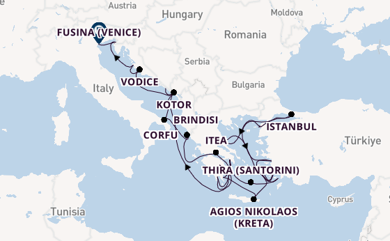 Oostelijke Middellandse Zee vanaf Dubrovnik, Kroatië met de Seabourn Ovation
