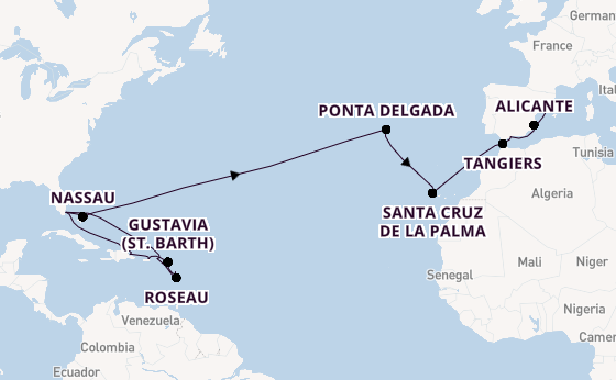 Transatlantic from Miami, Florida, USA with the Seven Seas Grandeur