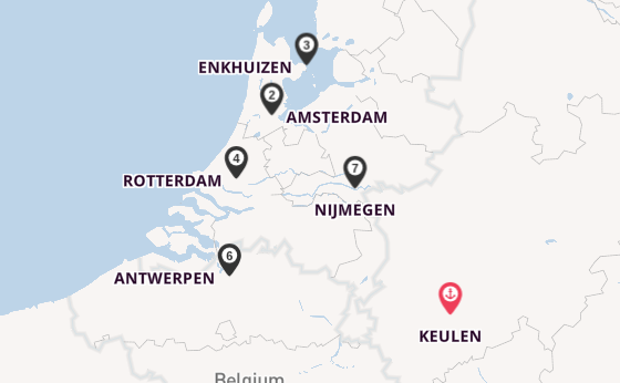 Rijn vanaf Keulen, Duitsland met de Alina