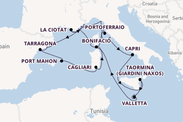 Western Mediterranean from Barcelona, Spain with the Seabourn Ovation 