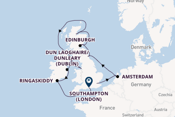 British Isles from Tilbury (London), England, United Kingdom with the Seven Seas Voyager