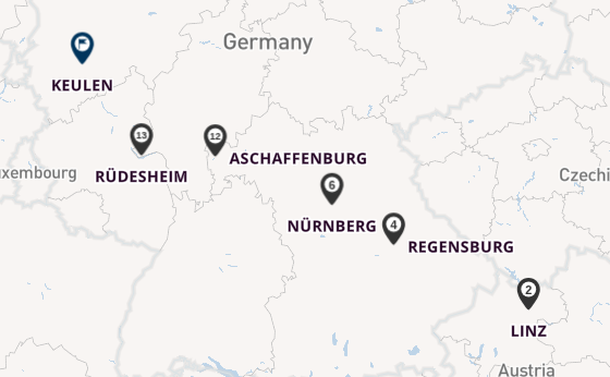 Main vanaf Passau, Duitsland met de Anesha