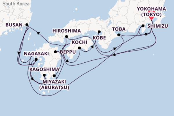 Japan from Yokohama (Tokyo), Japan with the Diamond Princess