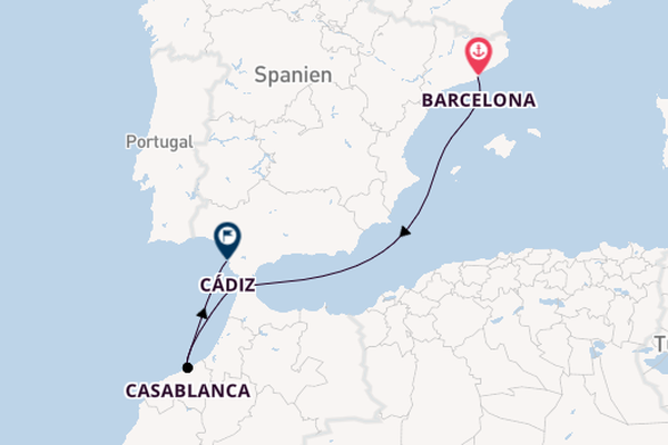 Nordafrika ab Barcelona, Spanien auf der Costa Diadema