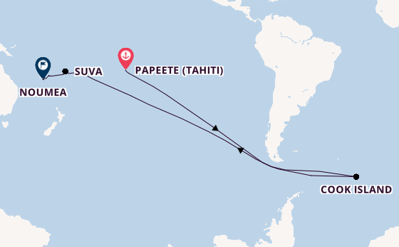 Südsee ab Papeete (Tahiti), Französisch-Polynesien auf der HANSEATIC spirit