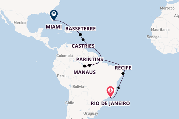 Brazil from Rio de Janeiro, Brazil with the Seven Seas Voyager