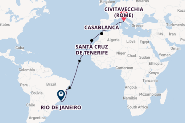 Geniet van een 17daagse cruise naar Rio de Janeiro