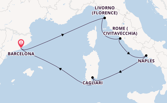 Western Mediterranean from Barcelona, Spain with the Disney Dream