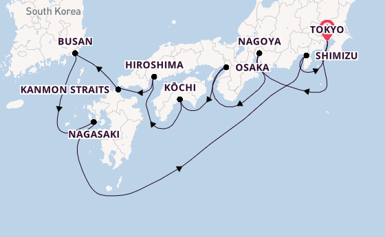 Japan from Tokyo, Japan with the Sapphire Princess