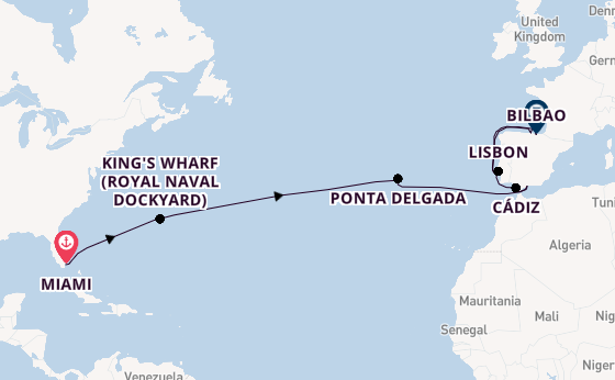 Transatlantic from Miami, Florida with the Seven Seas Grandeur