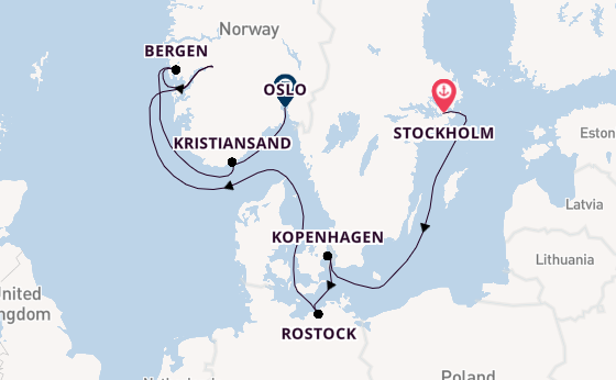 Noorwegen vanaf Stockholm, Zweden met de MSC Magnifica