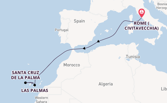 Canary Islands from Rome (Civitavecchia), Italy with the MSC Fantasia