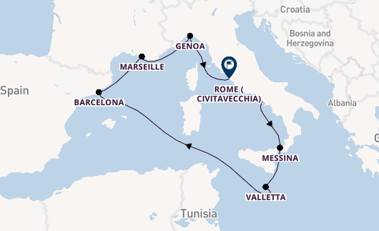 Western Mediterranean from Naples, Italy with the MSC World Europa
