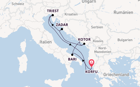 Mittelmeer ab Korfu auf AIDAblu