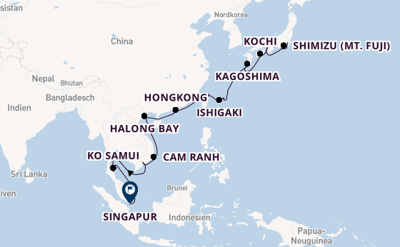 Ostasien ab Tokio, Japan auf der Seven Seas Explorer