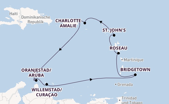 Karibik ab San Juan, Puerto Rico auf der Vision of the Seas