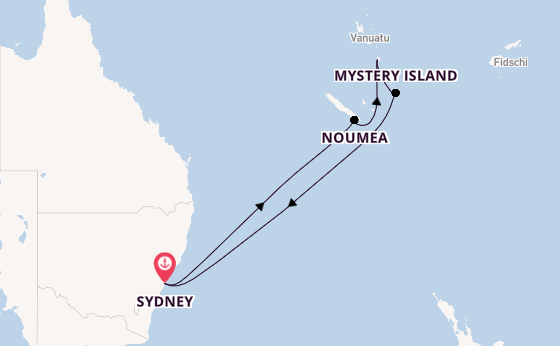 Südsee ab Sydney auf der Anthem of the Seas