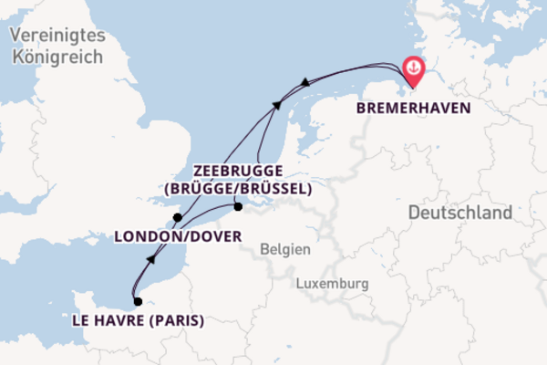 8-tägige Kreuzfahrt ab Bremerhaven