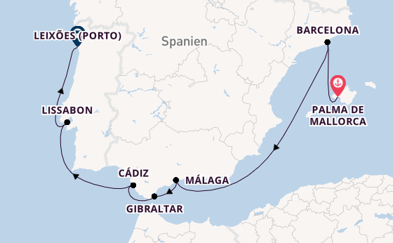 Westliches Mittelmeer ab Deutschland auf der Mein Schiff 6