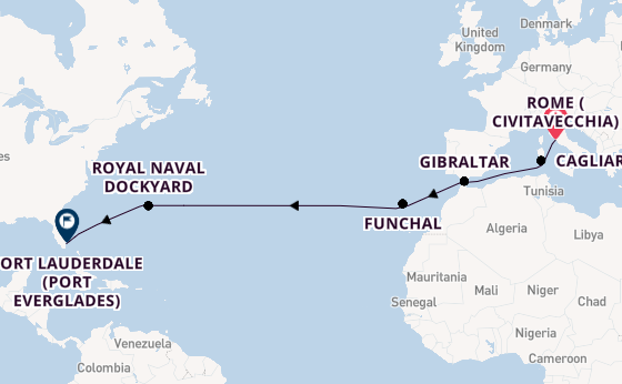 Transatlantic from Rome (Civitavecchia), Italy with the Celebrity Ascent