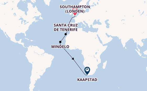 Portugal vanaf Southampton (Londen), Engeland met de Queen Elizabeth