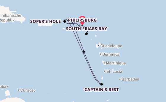Östliche Karibik ab Philipsburg, St. Maarten auf der Star Flyer