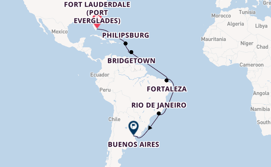 South America from Australia with the Majestic Princess