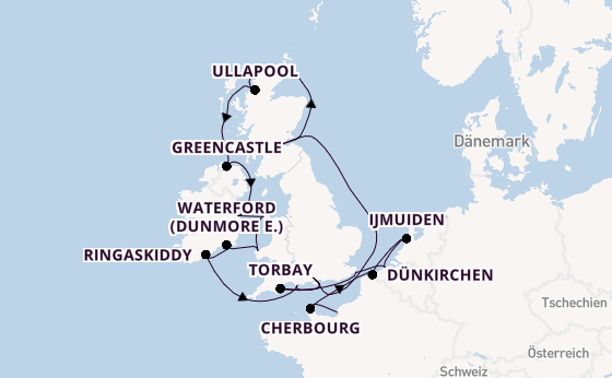 Britische Inseln ab Le Havre (Paris), Frankreich auf der Marina